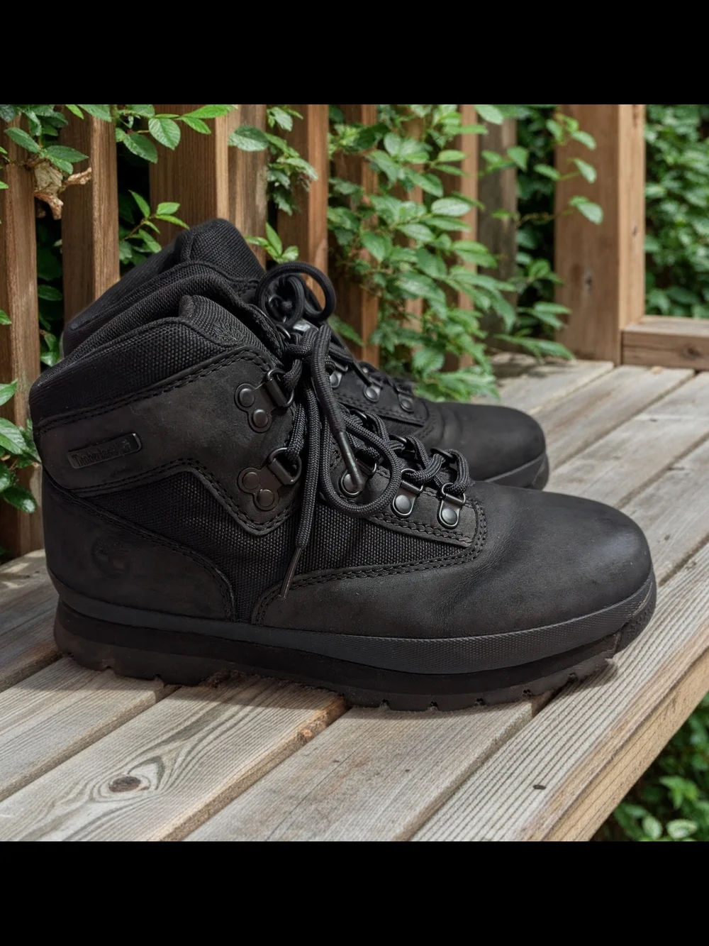 Timberland Boys Black Lace-Up Ankle Boots Round Toe US 6